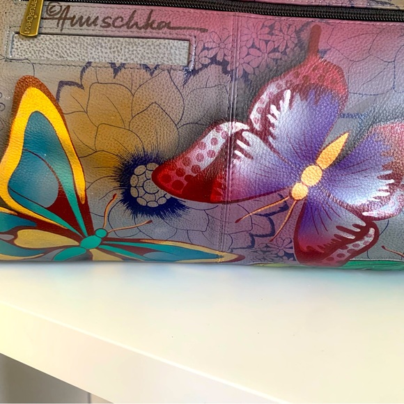 Anuschka Butterfly large RARE shoulder bag - Picture 8 of 9